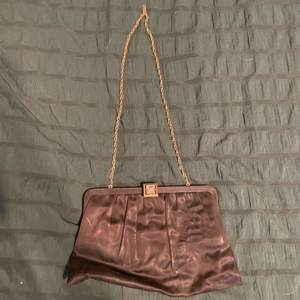 Vintage Black Jewel Clasp Purse